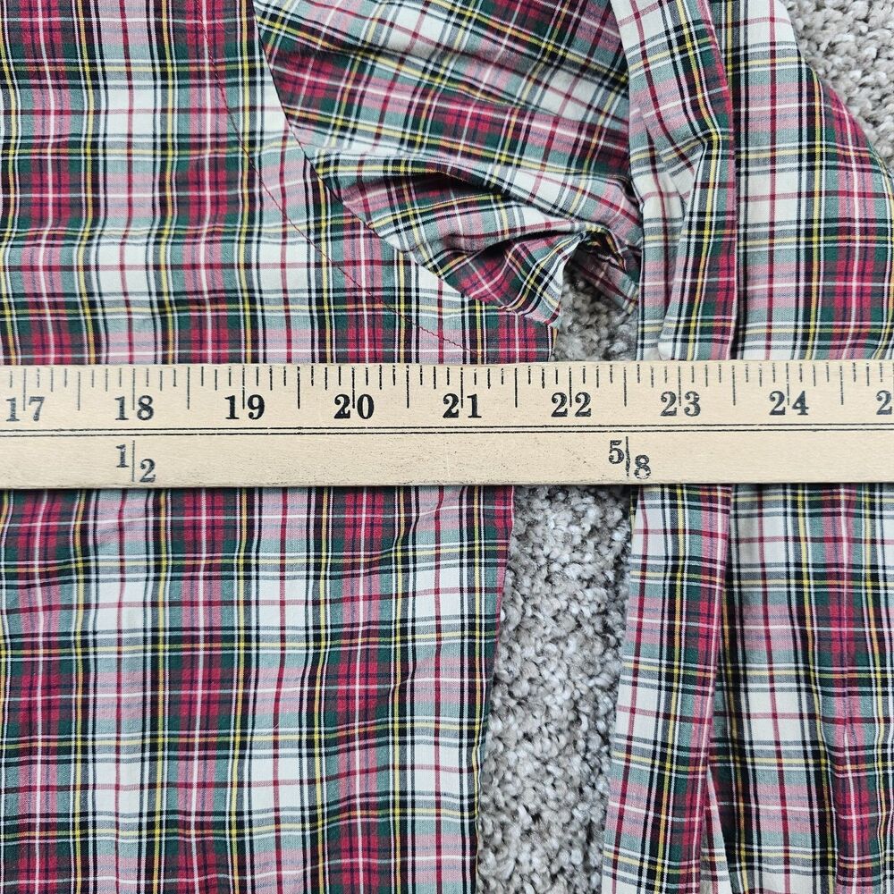 Ralph Lauren Shirt Mens Medium White Tartan Custom Fit Long Sleeve Vintage 90s - Picture 8 of 11